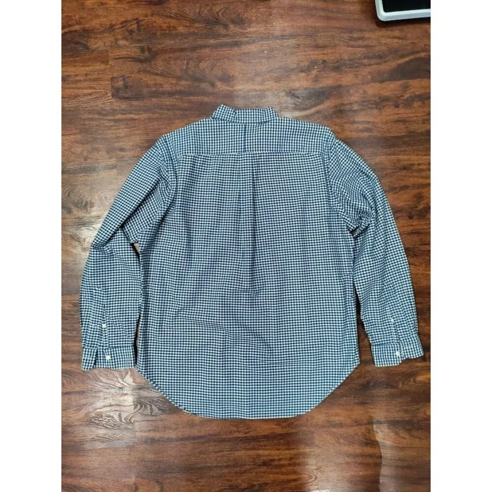 Ralph Lauren Cotton Gingham Classic Fit Button-Down Shirt Blue/White Mens Size L - Picture 11 of 11